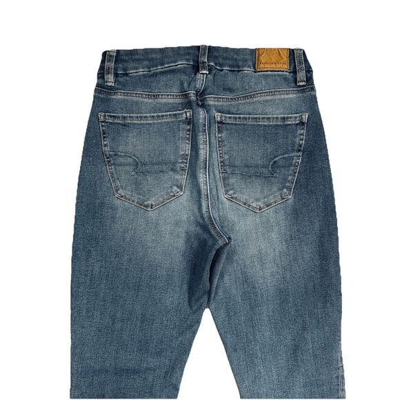 American Eagle Dream Jeans Womens 2 Blue Curvy Hi Rise Jegging Measures 25 x 27 - Picture 8 of 9